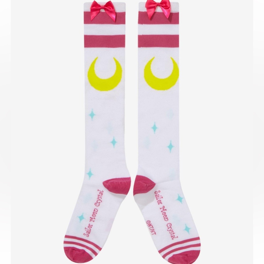 Sailor Moon Crystal Moon Bow Varisty Knee High Socks Hot Topic